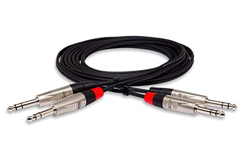 Hosa HSS-010X2 10ft Dual REAN 1/4 inch TRS to Same Pro Stereo Interconnect Cable