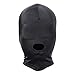 OULII Elastic Black Open Mouth Face Cover Role Play Mask Hood Bondage Cosplay Costume Size M