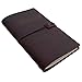 Refillable Leather Travelers Notebook - Standard Size Travel Journal with Lined Insert, 8.5 x 4.5 Inches, Dark Brown