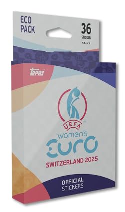 Topps Official Women's Euros 2025 Sticker Collection - Eco Pack of 6 Sticker Bags (36 Stickers) - Euro 2025 Collectable Fun for Fans + Heartforcards® Shipping Protection