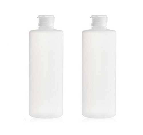 2PCS Empty Refillable Plastic Clear Soft Tube Squeeze Bottle Jars With Flip Cover Cosmetic Makeup Packing Storage Holder Containers for Toner Lotion Shower Gel Cleaser Shampoo (400ml/13.3oz)