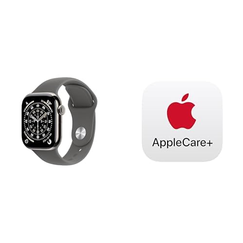 Apple Watch Series 11 [GPS + Cellular 42mm] Smartwatch with Natural Titanium Case with Stone Grey Sport Band - S/M. Sleep Score, Fitness Tracker, Health Monitoring with AppleCare+ (2 Years) Image