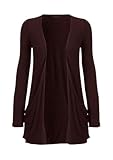 Hot Hanger Ladies Pocket Long Sleeve Cardigan : Color - Brown : Size - 12-14 ML
