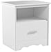 South Shore Tiara 1-Drawer Nightstand, Pure White with Decorated Handle