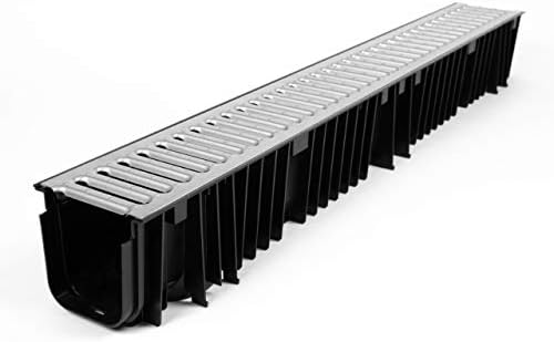 4 x Heavy Duty A15 Galvanised Channel Drainage Grating 1 metre 1m Length Clark Drain CD425 Water Rain Storm Shower Wetroom Garden Driveway
