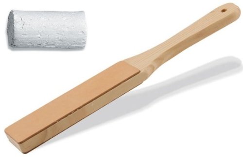 Tandy leather strop with jewelers rouge buffing compoun…