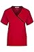 MedPro Women's Contrast Trimmed Solid Medical Scrub Set Mock Wrap Top and Cargo Pants Red & Black M