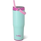 Swig Life 30oz Leak Proof To-Go Tumbler, 30oz Leak Proof Water Bottle with Handle and Straw, Large Insulated Tumblers, Cup Holder Friendly Travel Mug, Reusable Leakproof Water Bottle (Arctic Splash)