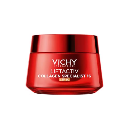 Vichy Liftactiv Collagen Specialist 16 Creme LSF 50, Anti-Aging Tagescreme & Gesichtspflege, Verbessert 16 Zeichen der Hautalterung, Mit Rhamnose, Pep