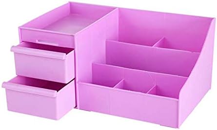 Home Cube® Creative Multifunction Plastic Drawer Cosmetic Make Up Storage Boxs Desktop Jewelry Organizers Makeup Organizer Storage Box (Purple Color)