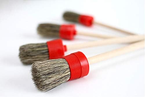Professional Car Detailing/lug nut Brush with Natural Boar Bristle - The perfect cleaning and detailing companion, designed for Wheels, Interior, Air Vent, Upholstery. Emblems, trim pieces, console.