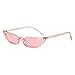 WOWSUN Vintage Cat Eye Polarized Women Sunglasses Small Retro Trendy Cateye Sunglasses (Pink Frame Pink Lens)