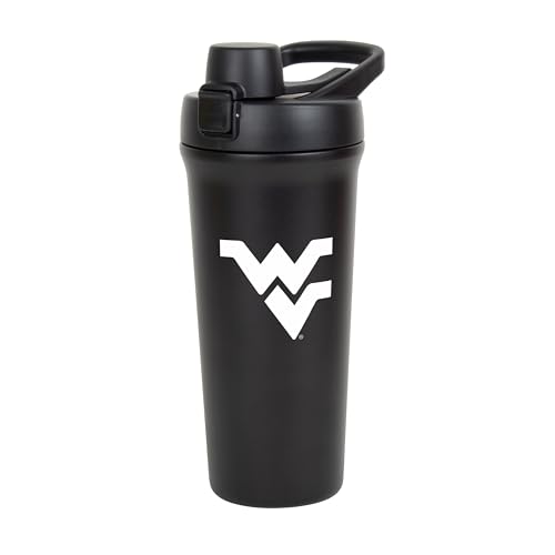 FANMATS NCAA West Virginia Mountaineers 26 oz Stainless Steel Shaker Bottle — L…