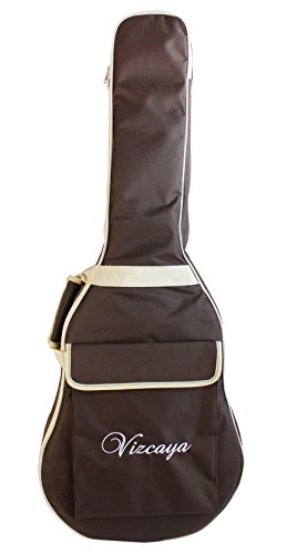Vizcaya 41 Inch Waterproof Dual Adjustable Shoulder Strap Acoustic Guitar Gig Bag 15mm Padding Backpack with Accessories(Adult Guitar Strap,Picks,Strap Lock) --Coffee
