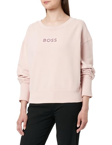 BOSS Women's C_Elay_stonebadge 10254045 01 Sweatshirt, Open Pink690,