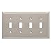 Franklin Brass 126477 Country Fair Quad Toggle Switch Wall Plate, Satin Nickel