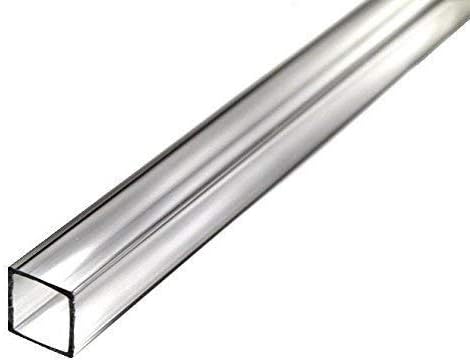 Acrylic Extruded Tube Square - Clear - 72" Length x 5/8" ID 3/4" OD 1/16" Wall (Nominal)