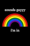 Sounds gayyy I'm in: Notebook for LGBT Pride, lesbian Pride, Gay Pride, Bisexual Pride, Transgender Pride and Pansexual, Pride gift