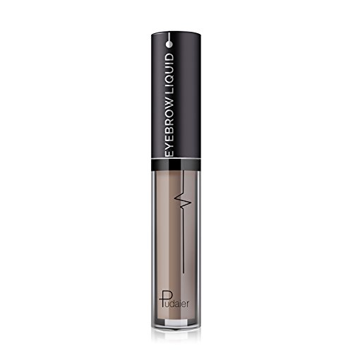 Pudaier Professional Eye Brow Brand Cosmetics Long Lasting Pigments Black Brown Waterproof Eyebrow Liquid Makeup with Brush (01)