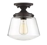 Trade Winds Lighting TW60044ORB 1-Light Transitional Semi-Flush Mount Pendant Ceiling Light, 100 Watts, in Oil Rubbed Bronze