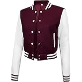 URBAN CREST Women’s Bomber Varsity Jacket – Fleece Letterman Jacket for Women, Standard & Cropped Styles