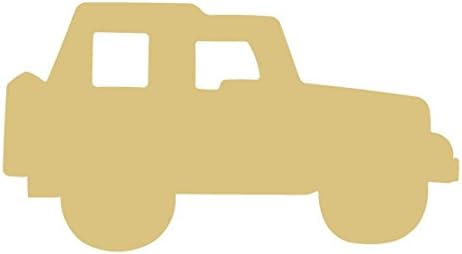 Jeep Cutout Unfinished Wood Home Decor Transportation Kids Room Mudding Door Hanger MDF Shape Canvas Style 1