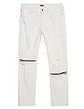 Coofandy Men's Casual Ripped Broken Hole Skinny Fit Zipper Jeans Slim Fit Pants