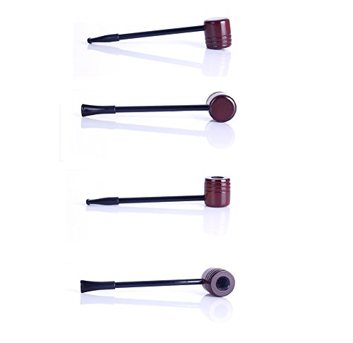Home-organizer Tech Wooden Smoking Pipe Tobacco Pipe with Pipe Accessories True Man's Essential Fashion Decoration Choice (Ring Engraving)