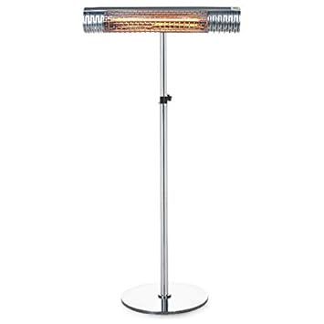 Elektrischer Edelstahl Terrassenheizstrahler, XL-Heizstrahler, höhenverstellbar in schickes klassisches Design, auch zur Wand