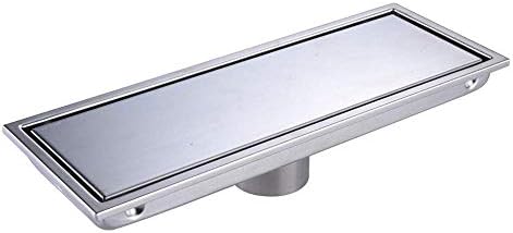 ACZZ Linear Shower Drain Strainer with Tile Insert Grate - Made of Sus304 Stainless Steel, 30Cm Long - Brushed Stainless