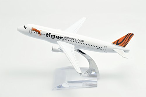 TANG DYNASTY(TM) 1:400 16cm AIR Asia Air Bus A320 Tiger Painting Metal Airplane Model Plane Toy Plane Model