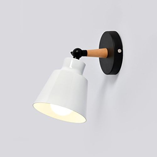 Adjustable Wall Light, Nordic Wooden Arm Bedside Wall Lamp Minimalist Bedroom Living Room Backdrop Wall Corridor Wall Lighting (Color : White)