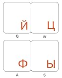 RUSSIAN TRANSPARENT WITH ORANGE LETTERING STICKERS FOR PC KEYBOARDS LAPTOPS DESKTOP