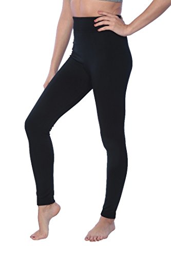 Women's Seamless High Waist Brushed Fleece Lined Legging,2 Black,Large / X-Large - Thumbnail 4