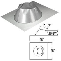DuraVent 6DP-FF 6" Class A Chimney Pipe Flat Roof Flashing, Galvanized
