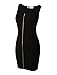 TAM WARE Women Slim Fit Zip Up Bodycon Mini Dress TWCWD079-BLACK-US M
