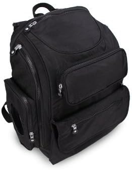 Large Baby Diaper Bag Set for Adult Men and Women, Best Stylish Black Cloth Daddy And Mommy Travel Backpack with Stroller Straps, Changing Pad and Wipe Dispenser Case