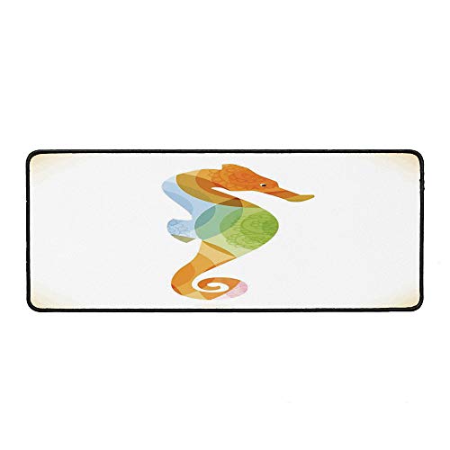 image for YOLIYANA Animal Decor Natural Rubber Pad,Silhouette of Sea Creature wi