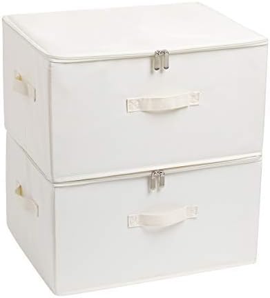 Cloth Storage Box Washable for Bedroom Organizer Closets Great for Baby Things Beige (17.7"/13.8"/9.8"