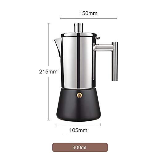 DYB Espressokocher Moka Pot Induction italienische Kaffeekanne Home Konzentrat Make Kaffeegerät Edelstahl (Color : A) – Bild 3