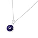 My Daily Styles 925 Sterling Silver Dark Blue Glass Evil Eye Pendant Necklace Chain Adjustable 18