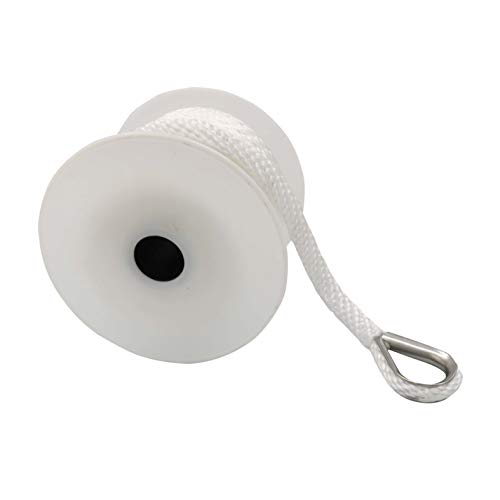 Yaegarden 3/8 Inch 50FT Solid Braid MFP Anchor Line Braided Nylon Anchor Rope/Line with Thimble, White - Thumbnail 4