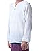 MEMITR Men Renaissance Medieval White Linen T Shirt V Neck Hippie Pirate Beach Kurta Yoga (Large)