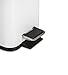 AMG and Enchante Accessories, Rectangular Waste Bin, 5L Garbage Trash Can with Step Foot Pedal, WB01W WHT, Glossy White