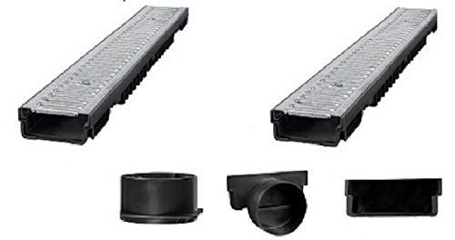 Bielbet Entwässerungsrinne h= 55mm 18,25€/m 2 m Set inkl.Endkappen und Anschlussstück DN110