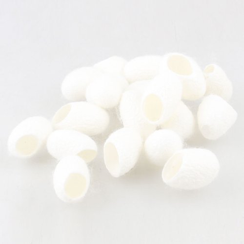 uxcell 20 Pcs Beauty Care Tool White Natural Silkworm Cocoon Facial Cleanser Balls