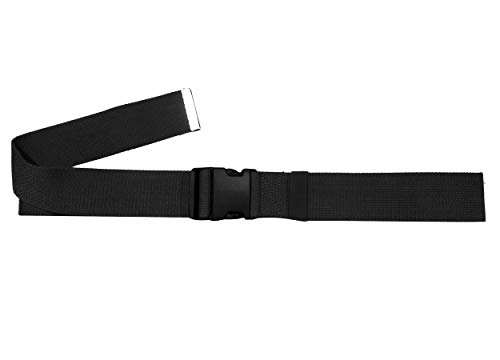 Gait Belt with Plastic Buckle by LiftAid - Transfer and Walking Aid with Belt Loop Holder for Assisting Therapist, Nurse, Home Care - 60"L x 2"W (Black)