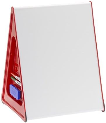 Wedge Whiteboard - A3 - Dry Wipe Magnetic Double Sided Table Top White board - Classroom Resource / Teaching Aid - RED by Wedge Whiteboards