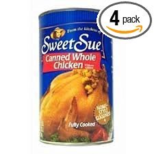 Sweet Sue Canned Whole Chicken without Giblets 50oz Can (Pack of 4)