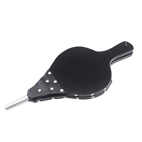 Favordrory Fireplace Bellow, 17" x 7.5" Wood Bellow Fireplace Blower Leather Bellows Fire Bellows for Fireplaces, BBQ and Camping, Bellow with Hanging Leather Strap, Black